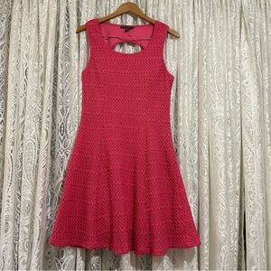 Suzy Shier sleeveless A line dress with pleats. Barbie Pink.